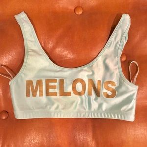Melons graphic sports bra bralette crop top